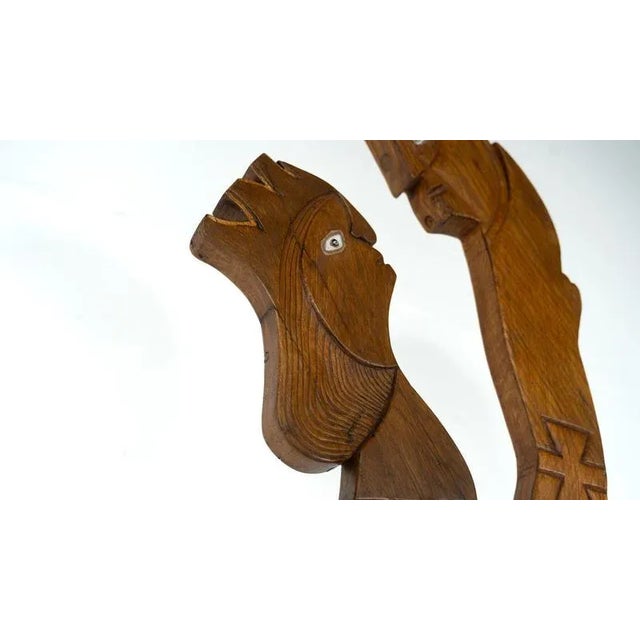 Wooden Sculpture of Couple by Luciano Bertolotto, Italy, 1990s For Sale - Image 4 of 9