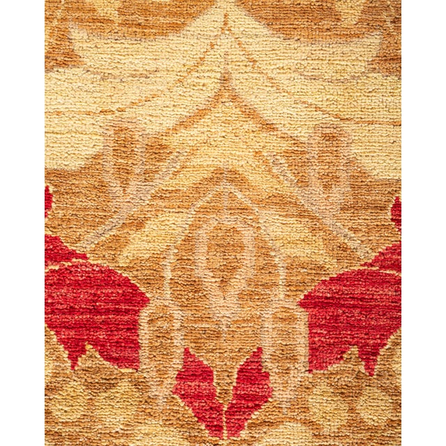 Traditional Arts & Crafts, One-of-a-Kind Hand-Knotted Area Rug - Green, 8' 10" x 12' 1" For Sale - Image 3 of 8