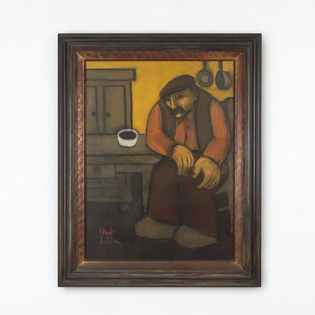 Robert Deman, Solitary Man, 1940s, Oil on Canvas, Framed For Sale - Image 11 of 11