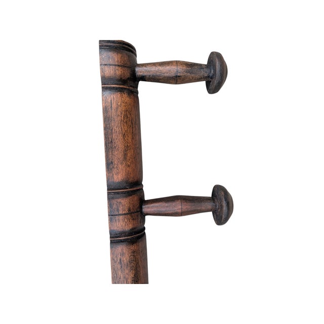 Vintage French Faux Bamboo Wooden Coat Hat Rack For Sale In Charlotte - Image 6 of 17