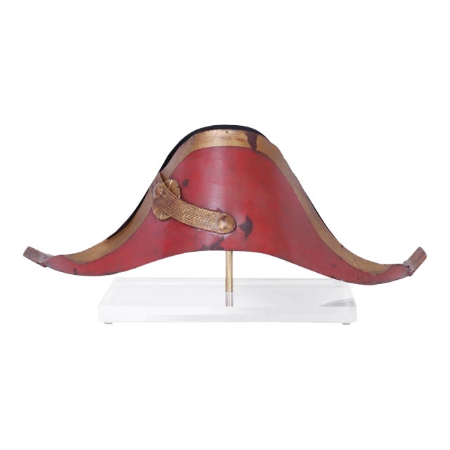 Tole Military Hat Trade Sign on Lucite For Sale