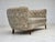 1970s, Danish 3 seater curved sofa. Original multicolor furniture fabric, beech wood legs, springs in the seat. Original...