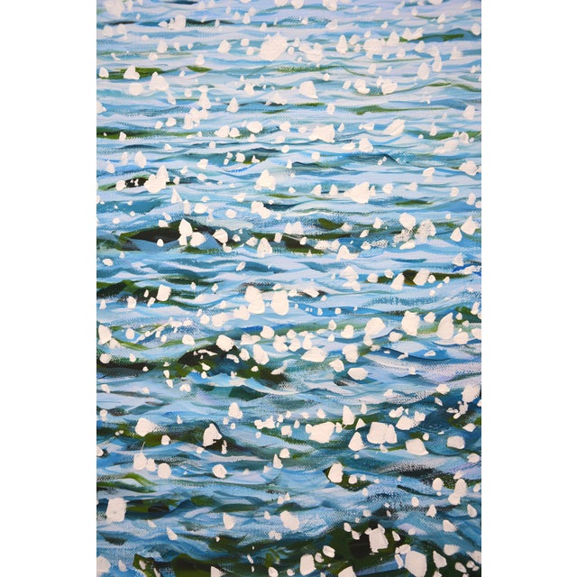 Glare on the waves.Modern Original Painting. For Sale - Image 6 of 10