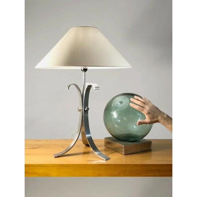 French Steel Gerbe Lamp, 1970s For Sale - Image 6 of 7