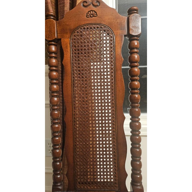 This chair is an American Drew 'Tree of Promise' Bicentennial Edition caned-back slipper chair. It features a limited-...