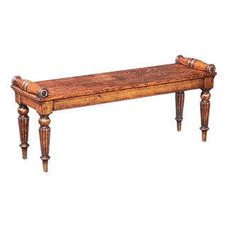 Large Hall Bench or Window Seat of Patinated Oak From England For Sale