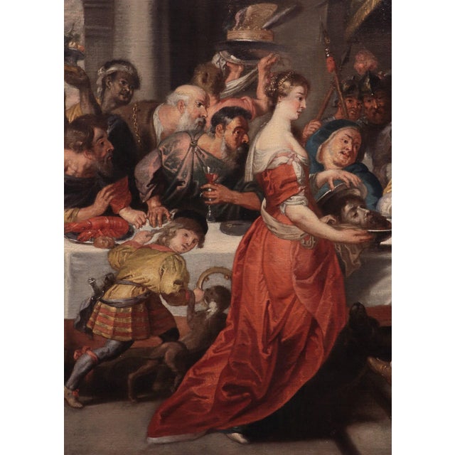 Workshop of Peter Paul Rubens, Banquet of Herod, 1650, Oil on Canvas For Sale - Image 6 of 15