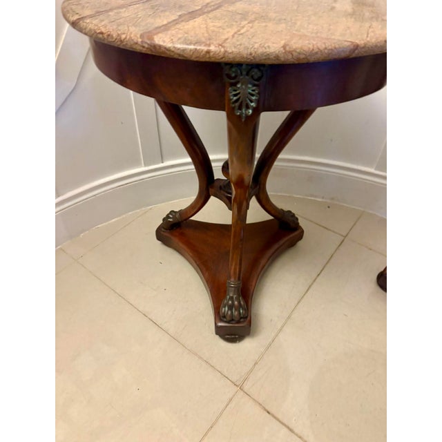 Stone Antique French Edwardian Marble-Top Gueridon Side or Lamp Tables, 1900s, Set of 2 For Sale - Image 7 of 15