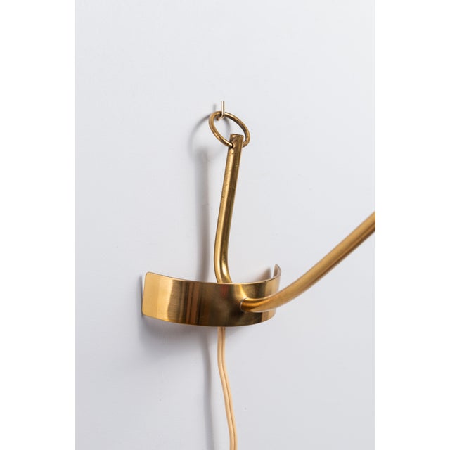 Brass Wall Lamp with Perforated Metal Shade, Sweden, 1950s For Sale - Image 10 of 15