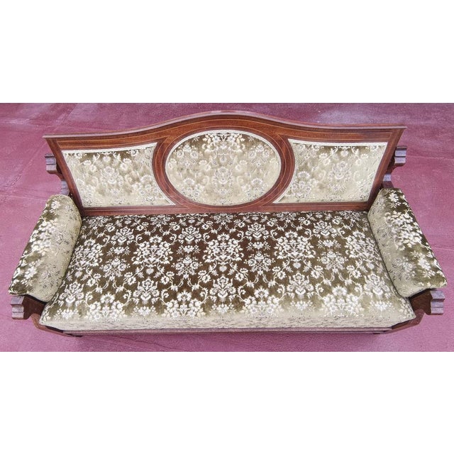 Italian Art Nouveau Sofa Bed in Damask Fabric For Sale - Image 18 of 18