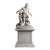 Signed Antique French Plaster Sculpture, a Renaissance Boy and His Dog, C. 1880 For Sale