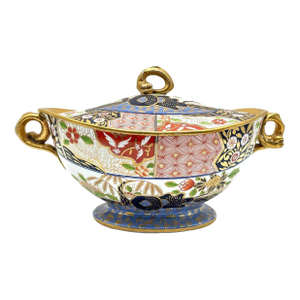 Exotic Grandeur: Spode Bone China Soup Tureen in "Rock & Tree" Imari Pattern (Pattern 1741)
