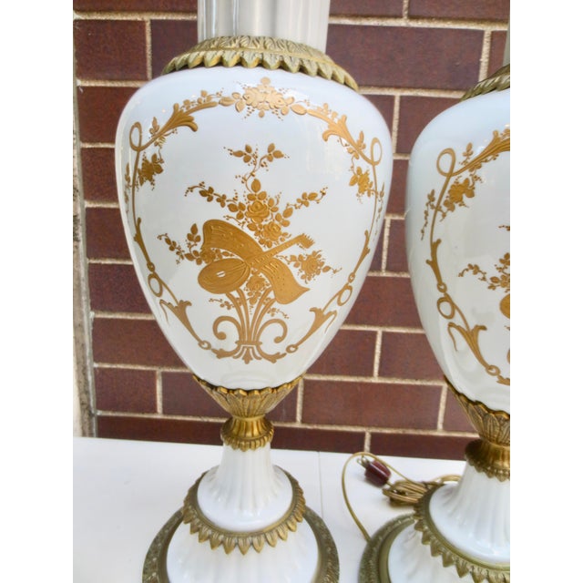 Early 20th Century Sevres Porcelain and Gilt Bronze Mounted Louis XV Lamps- A Pair of 2 For Sale In New York - Image 6 of 13