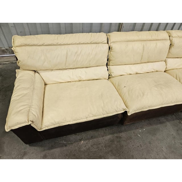 1970s Italian Modular Corner Sofa in Leather and Suede, 1970s, Set of 4 For Sale - Image 5 of 18
