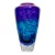 Joseph Nielander Water Veil Art Glass Vase – Amethyst Teal Cobalt Sculptural Studio Glass For Sale