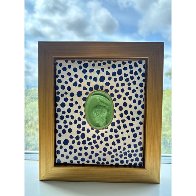 Green 2025 Marin Montagut Parisian Large Green Intaglio Plaster Grand Tour Replica, Framed For Sale - Image 8 of 10