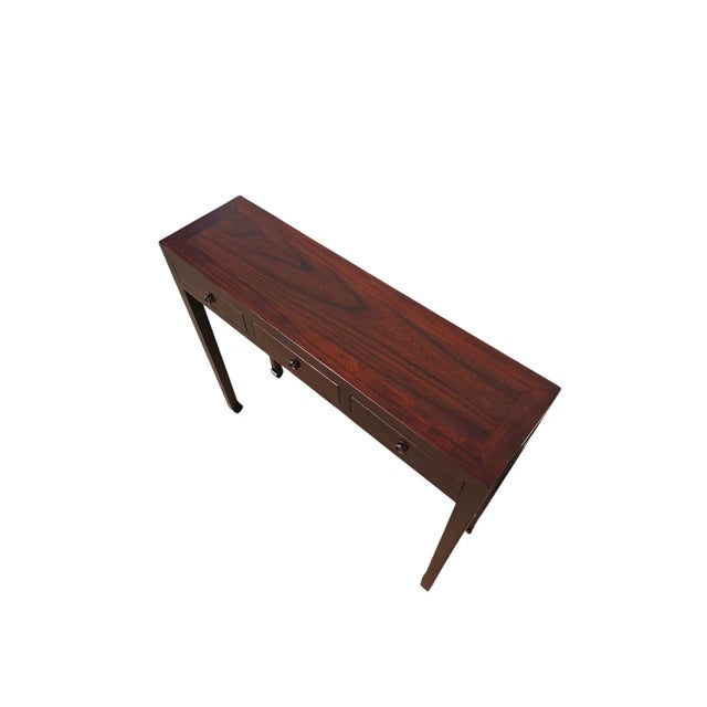Chinese Vintage Chinese 37" Long 3-Drawer Console Table For Sale - Image 3 of 6