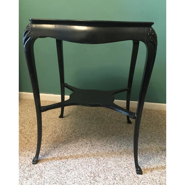 Victorian Early 20th Century Black Parlor Table Larger Side Table For Sale - Image 3 of 12