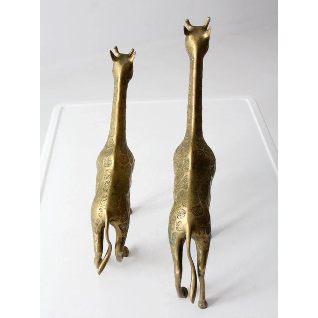 Mid Century Brass Giraffes Pair For Sale - Image 12 of 13