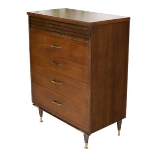 Five Drawers Mid-Century Modern Warmer High Chest Dresser For Sale