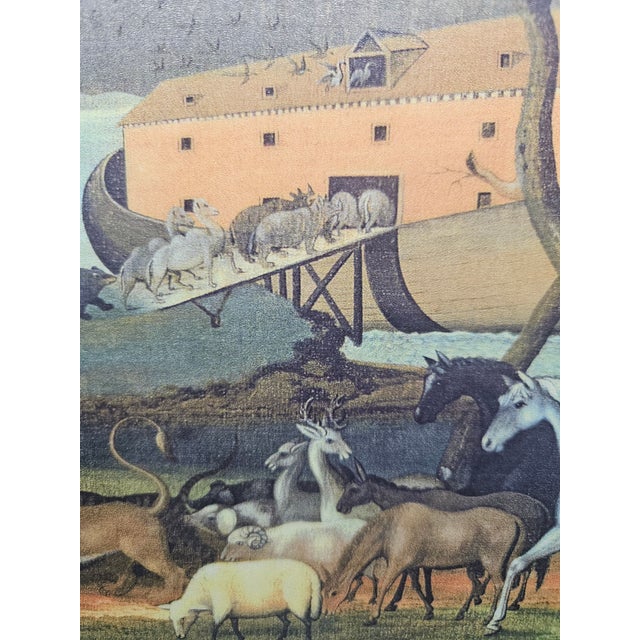 Vintage Edward Hicks Noah's Ark Cork-Backed Desk Pad/Wall Art