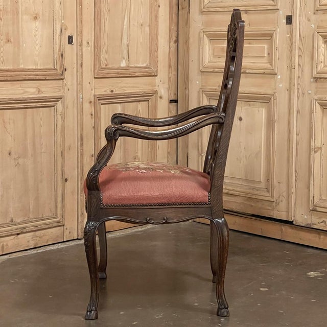 Set of 6 Antique Liegeoise Needlepoint Dining Chairs Includes 1 Armchair For Sale - Image 12 of 18