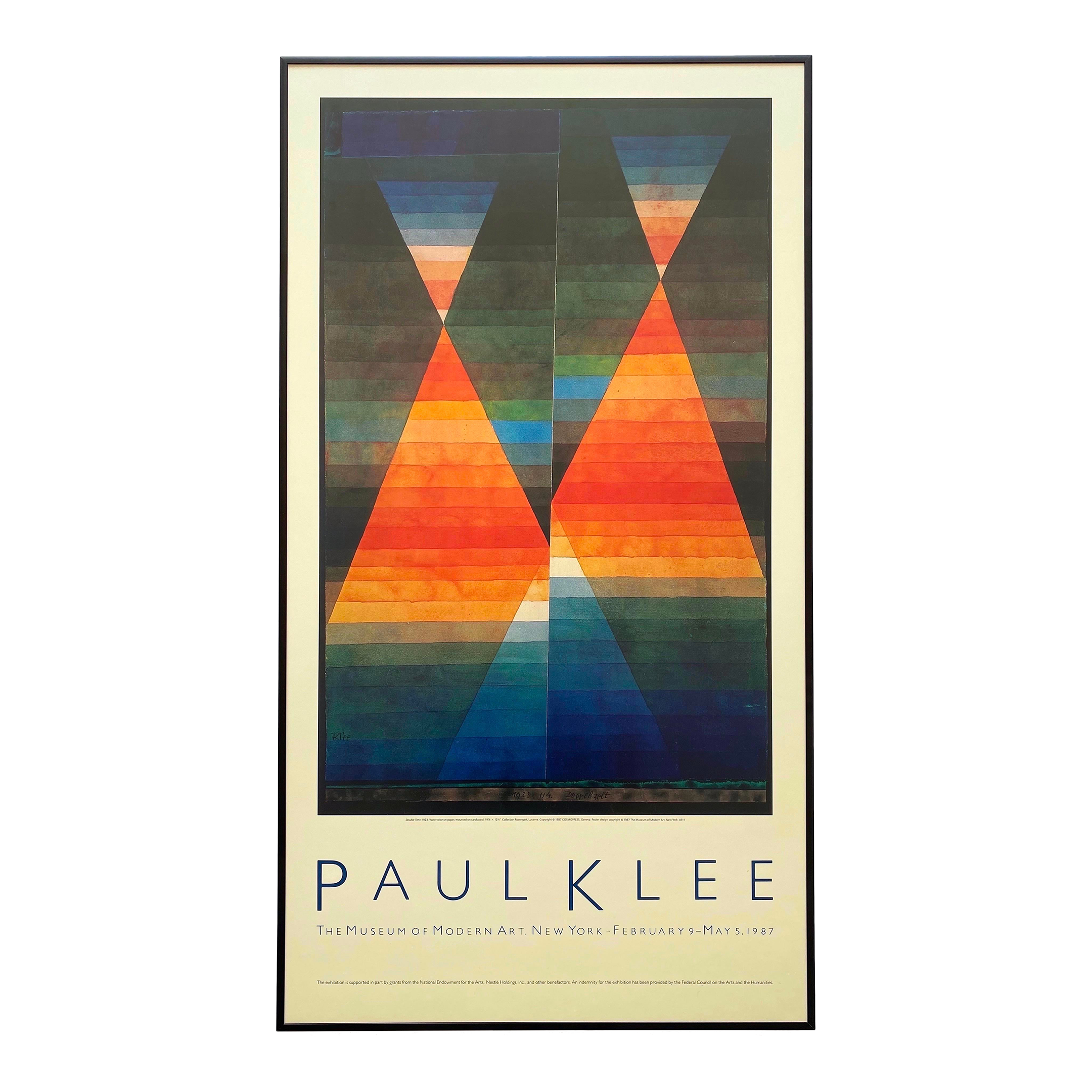 Paul Klee Vintage 1987 Modernist Lithograph Print Framed Museum