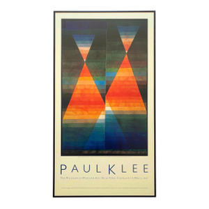Paul Klee Vintage 1987 Modernist Lithograph Print Framed Museum Exhibition Poster " Double Tent " 1923