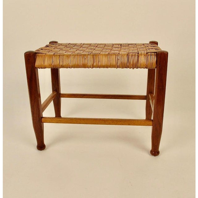 Stool in Cherry with Rattan Seat by Josef Frank, 1928 For Sale - Image 3 of 11