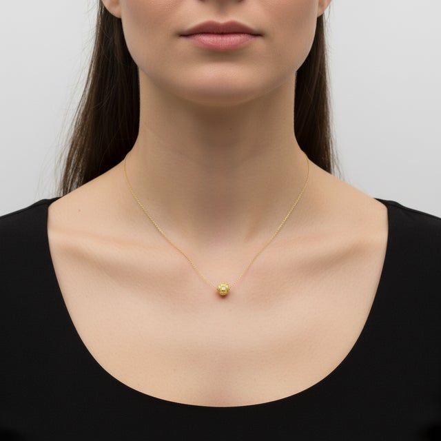 Late 19th Century 21k Gold Etruscan Revival Bead & 14k Gold Chain Necklace For Sale - Image 9 of 9