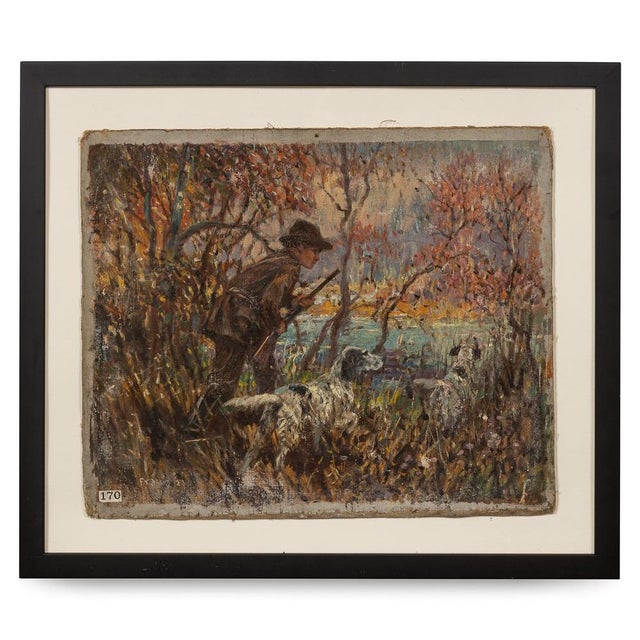Frederick Thomas Daws, Antique Hunting Scene, Oil on Canvas, 1923, Framed For Sale - Image 12 of 12