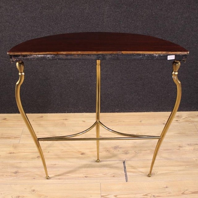 20th Century Italian Gilded Brass Console Table, 1950s For Sale - Image 11 of 13