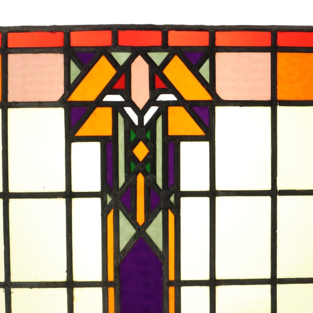 Art Deco Amsterdam School Stained Glass Window, 1930s For Sale - Image 15 of 16