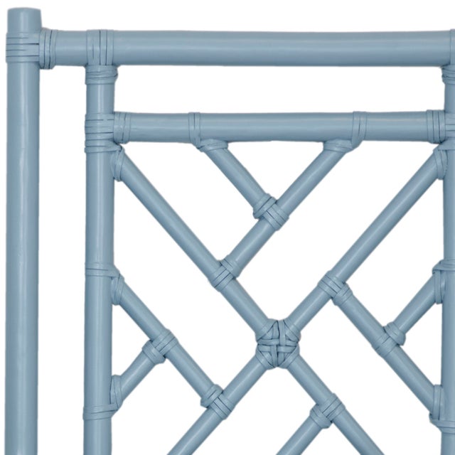 David Francis Chippendale Headboard California King - Pool Blue For Sale - Image 4 of 6