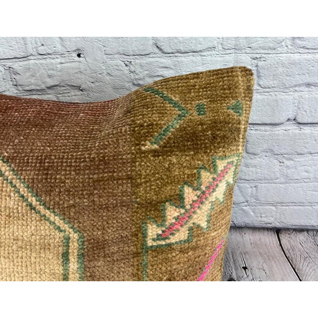 Turkish 20 x 20 Rug Pillow Ethereal Reverie Turkish Pillow Cushion Cover For Sale - Image 3 of 4