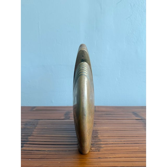 Vintage Regency Brass Abstract Vase For Sale In West Palm - Image 6 of 7