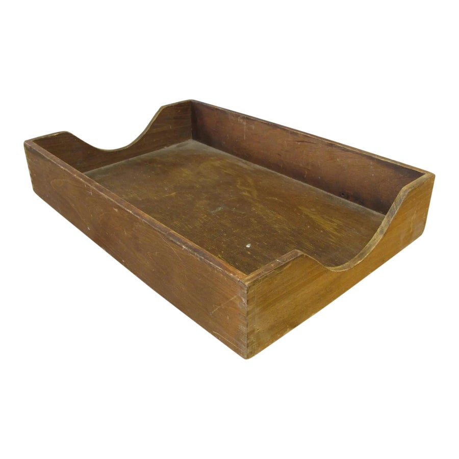 Mid 20th Century Wood Legal Paper Size Tray in / Out File Office