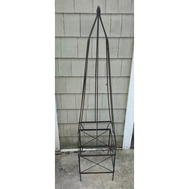 Neoclassical 1970s Garden Topiary Form in Wrought Iron For Sale - Image 3 of 3