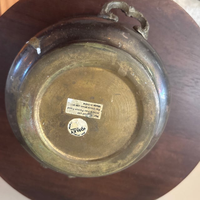Vintage Indian Antique Brass Footed Decorative Bowls – Pair For Sale In Nashville - Image 6 of 6