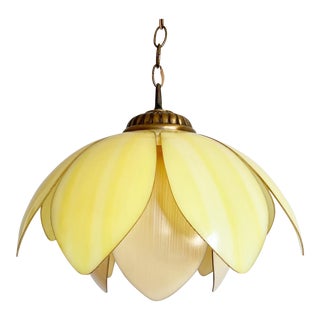 1960s Double Lotus Pendant Light For Sale