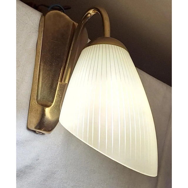 Mid-Century Modern German Wall Lamp with Brass Frame, 1950s For Sale - Image 12 of 12
