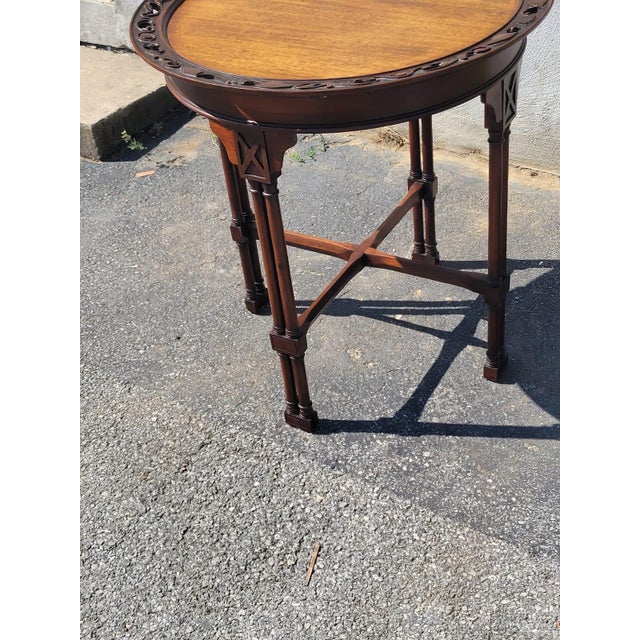 Beautiful 1920 Pie Crust Side Sofa Table. For Sale - Image 16 of 17