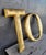 Two vintage sign letters, "T" and "O". Cast metal with gold leaf finish. Nice patina to finish. "T" Measures: 11 inches...
