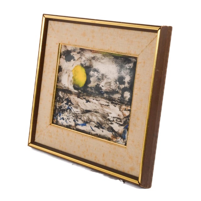 Late 20th Century Framed Signed J. Akston "Untitled" Abstract Landscape Oil on Board For Sale - Image 5 of 11