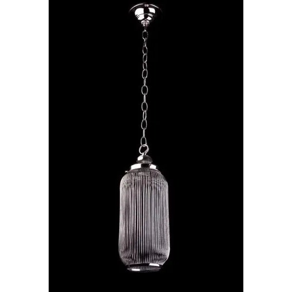 Brass cage pendant fixture.
