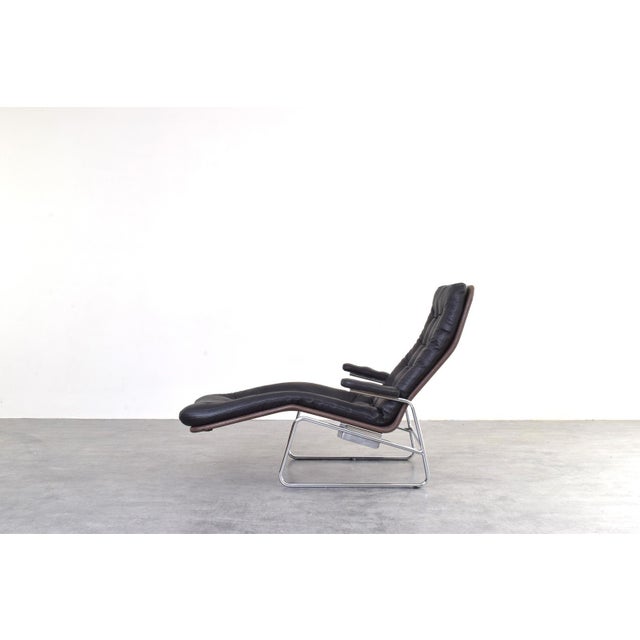 Bauhaus Model Fenix Chaise Lounge in Leather and Chrome by Sam Larsson for Dux, 1960s For Sale - Image 6 of 17