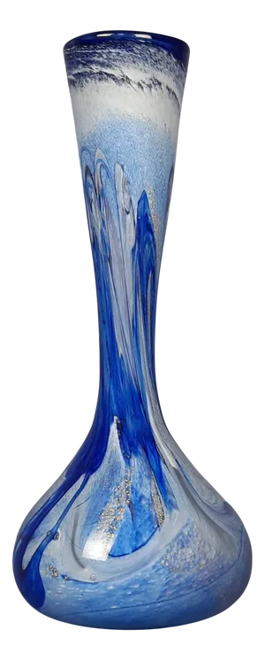 Italian Modern Light Blue and Gold Shaded Sommerso Murano Glass Vase, 1970s