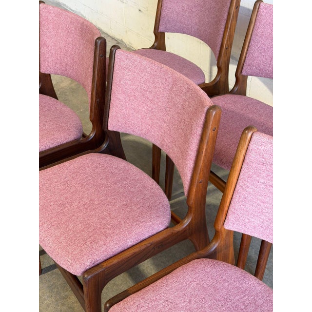 Rosewood Dining Chairs in Style of Erik Buch Upholstered Mid-Century Seating Set of 6 Denmark 1960s For Sale - Image 9 of 11