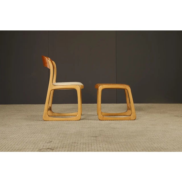 Pair of 1970s Bentwood Chairs & Caned Ottoman by Baumann France, Signed For Sale - Image 13 of 18