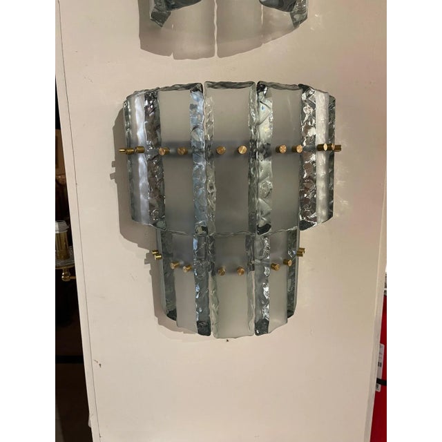 Not Yet Made - Made To Order Green Murano Glass & Brass Sconces - A Pair For Sale - Image 5 of 7